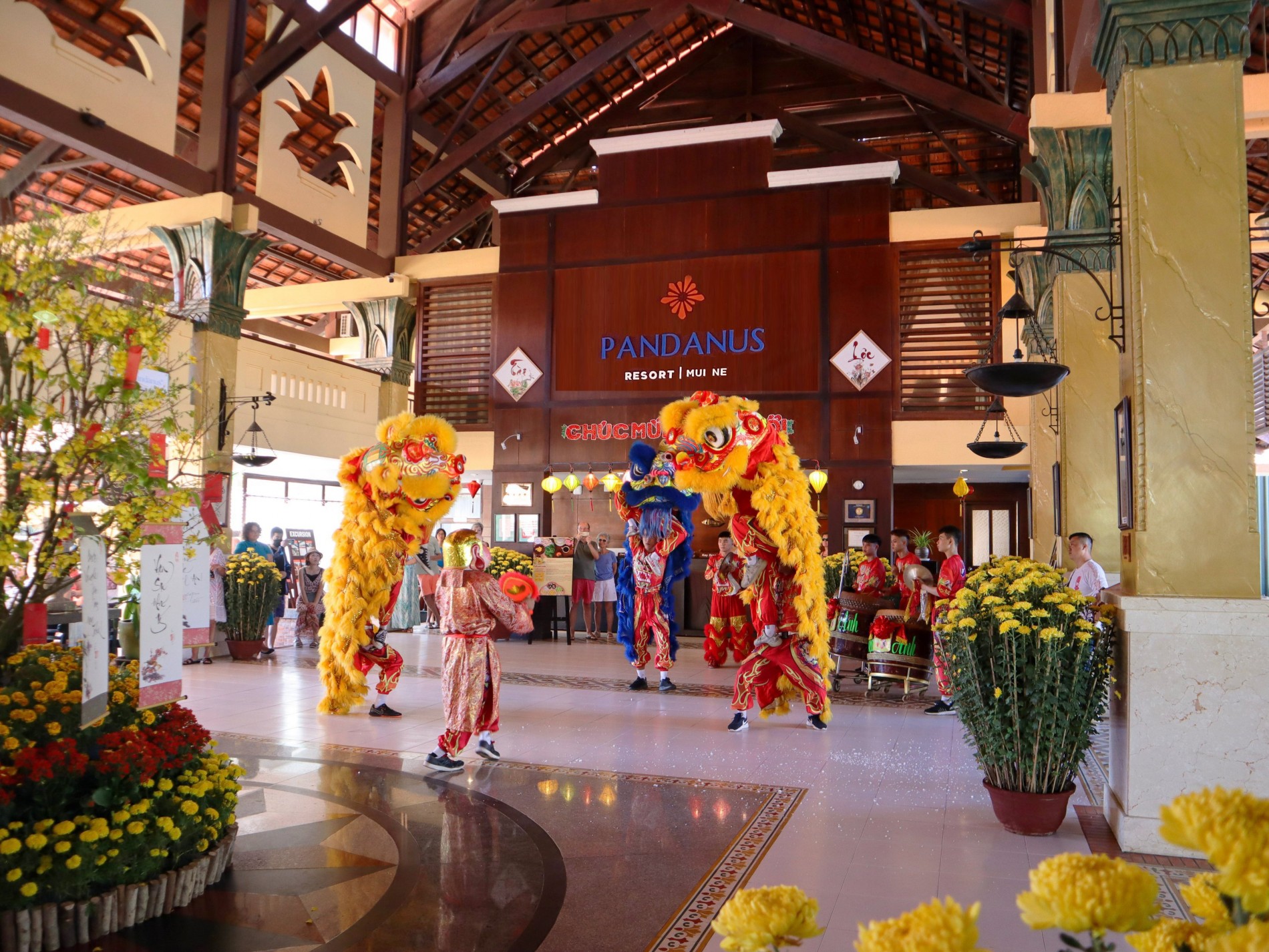 Không khí Tết đang tràn vào các khu nghỉ dưỡng. Ảnh: Pandanus resort