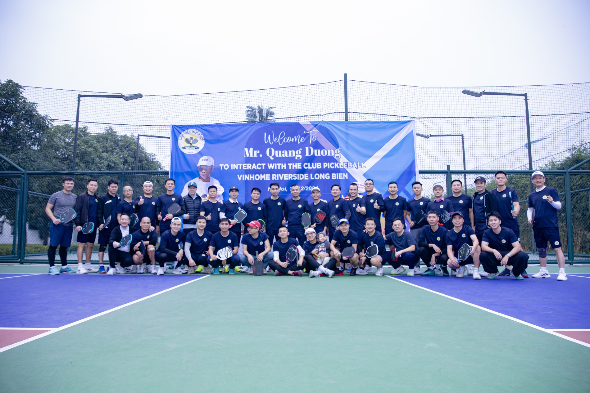 Tay vợt pickleball số 4 thế giới Quang Dương thi đấu giao hữu với CLB Pickleball Vinhomes Riverside Long Biên